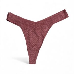 Skims Size 3x Berry Logo Mesh Thong Panty Women’s NWT